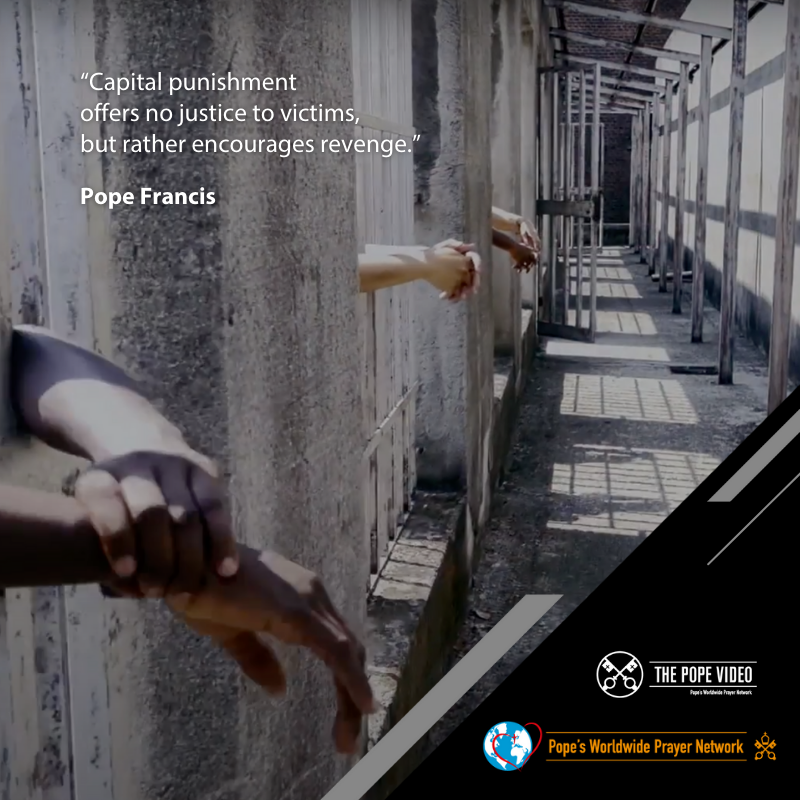thepopevideo's tweet photo. The death penalty, @Pontifex says, โoffers no justice to victims, but rather encourages revenge.โ
https://t.co/APi4DUSbeg
#MobilizeMercy
#PledgetoPray
#NoDeathPenalty
#ThePopeVideo
@popesprayer_en
@CMNEndtheDP https://t.co/ZGMnmWUZiG