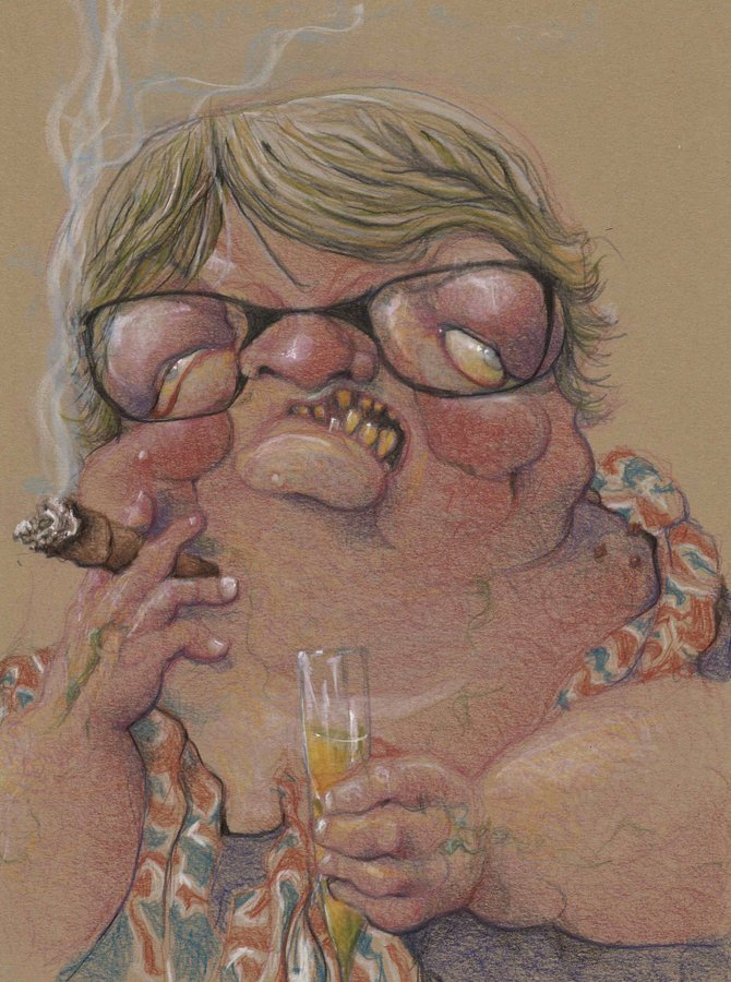 SueSuezep's tweet photo. OMFG. A work of absolute genius. This exactly what I see! 
Squiggle King
@kevinwellsart
Beginning to sketch the new cabinet. Health Secretary and deputy PM Thérèse Coffey. https://t.co/xLvCfp4tPM