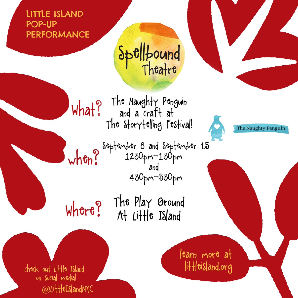 Spellbound Theatre (@spellboundtheat) on Twitter photo COME SEE US TODAY AT <a href="/littleislandnyc/">LittleIslandNYC</a>! & don’t forget to check out their whole Storytelling Festival calendar because they have a wonderful lineup you don’t want to miss 👏💗👑 littleisland.org/events/list/ COME SEE US TODAY AT <a href="/littleislandnyc/">LittleIslandNYC</a>! & don’t forget to check out their whole Storytelling Festival calendar because they have a wonderful lineup you don’t want to miss 👏💗👑 littleisland.org/events/list/