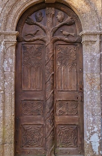 The Tree of Life on the ossuary door at Lampaul-Guimiliau in Brittany for #AdoorableThursday