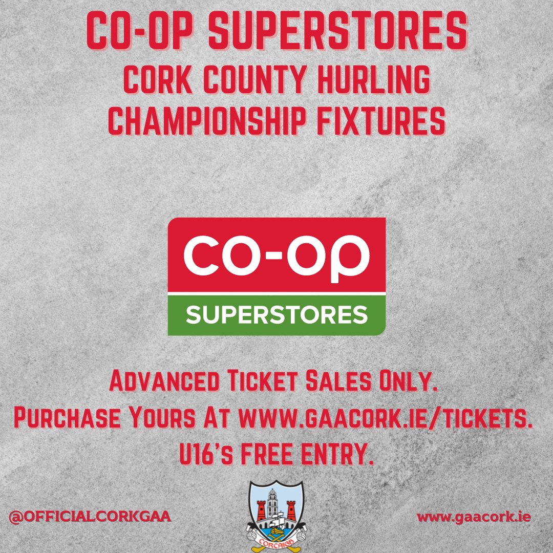 Cork GAA on Twitter "CoOp Superstores County Hurling Championship knockout stage begins