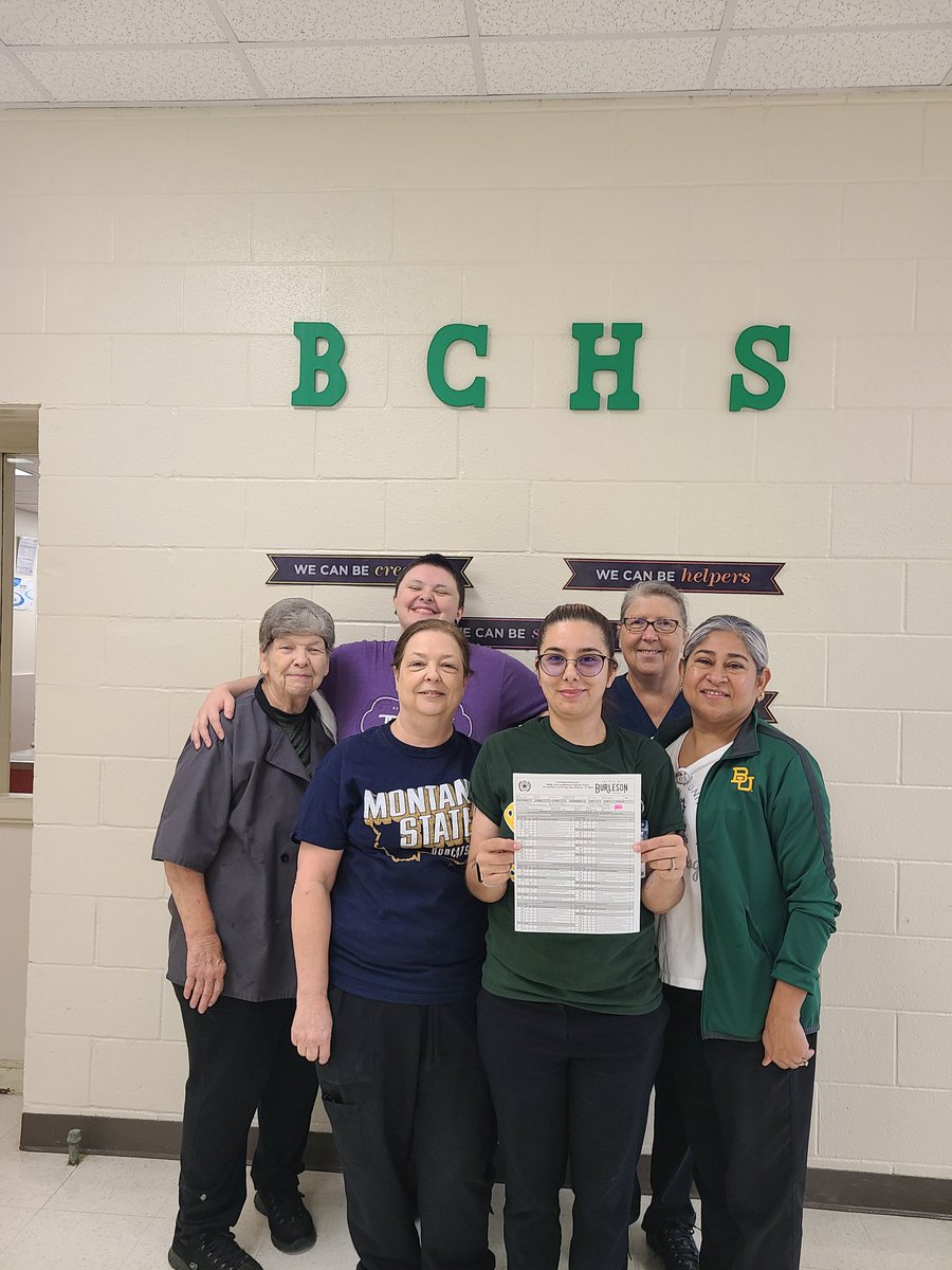 BurlesonCNS's tweet photo. Big congratulations👏 to @BCHSBurleson Cafe &amp; @STEAM_MS Cafe for both making a 100 on their health inspection!! #keepitclean 💯 https://t.co/gvsveNjXQt