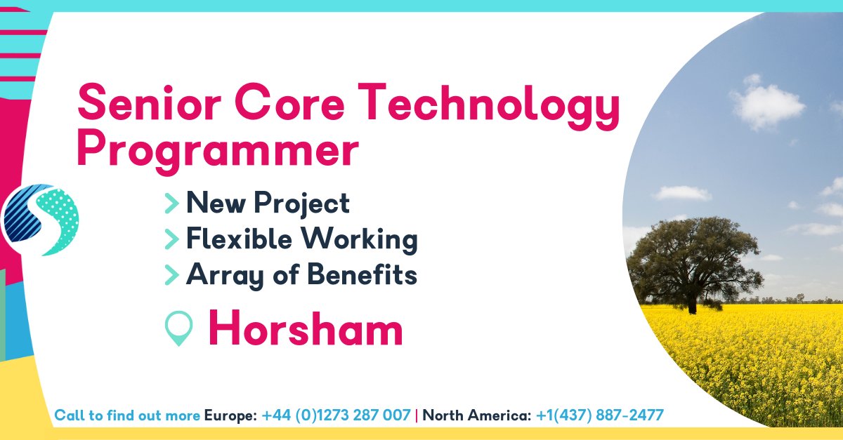 SkillsearchJobs's tweet image. Our client is looking for a Senior Core #TechnologyProgrammer in Horsham. This role comes with a generous salary and benefits package!
#Gamesjobs skillsearch.com/vacancy/senior…