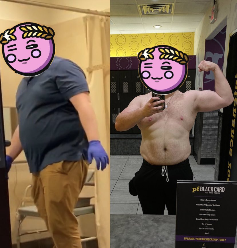 VaultBond's tweet photo. Today i wanted to share with yall my weight loss of 168lbs from 418 lbs to 250 lbs within this last year. Being extremely depressed going through really hard times with my family and personal life. I finally broke the curse #SRX2 #SpaceRiders https://t.co/NfKIMb72zW