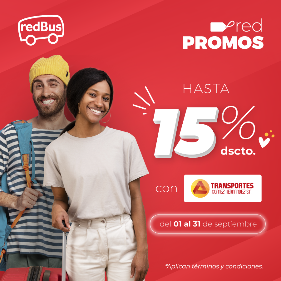 redBus_co's tweet photo. 🚨 Aprovecha los #redPromos en redBus 🚨
¡Aprovecha la redPromo con Gomez Hernandez! 🚍
No dejes pasar la oportunidad de viajar con estos beneficios 😍.
📌 Compra tus pasajes de bus desde casa con redBus
👉 https://t.co/LrU7dZLnsa
T&Cs: @transportesGom1 https://t.co/IQiX4cBUdI