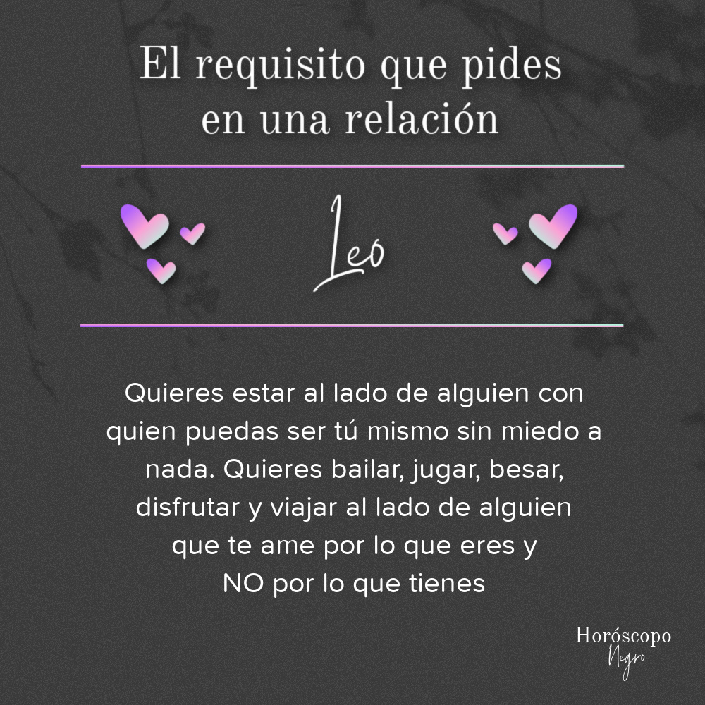 leo_hnegro's tweet photo. El requisito que pides en una relación ✨🔮✨ #leo #horoscoponegro https://t.co/1eqEOFhate