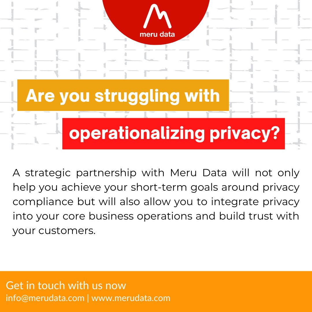 merudata's tweet image. Given the fast-changing regulatory environment around Privacy, companies have had to focus on understanding the regulatory requirements. Stay proactive with MeruData lnkd.in/d-C5zGAc

#merudata #data #future #compliance #privacy #gdpr #technology #automation #business