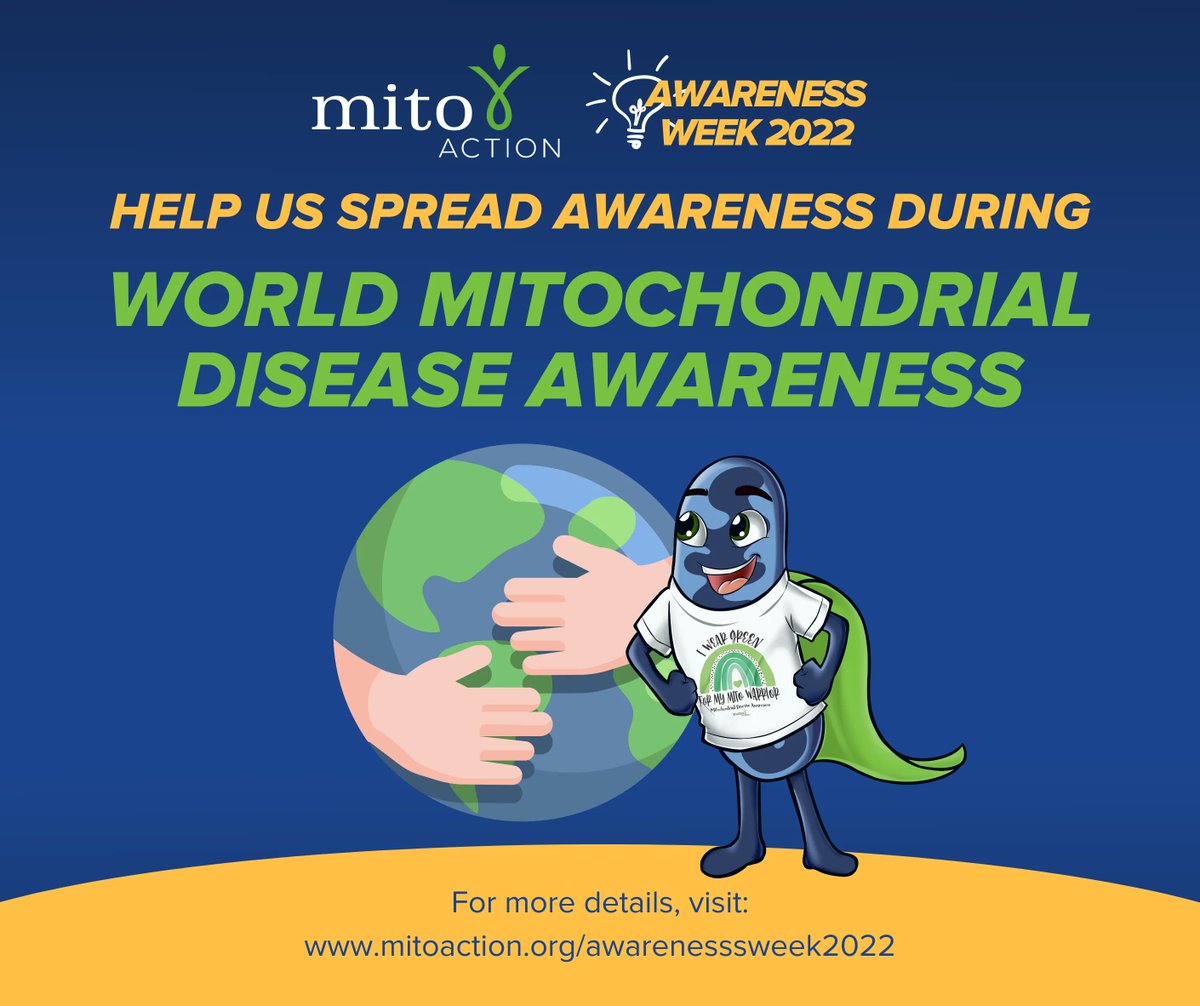 MitoAction's tweet photo. Each day during Awareness Week share our mito facts on social media to help spread awareness. Download the awareness facts graphics at https://t.co/oLtipn4L3z.
#awarenessweek2022 #hackmito #mitoaction #mito #mitoawareness https://t.co/Gw91asIpG4