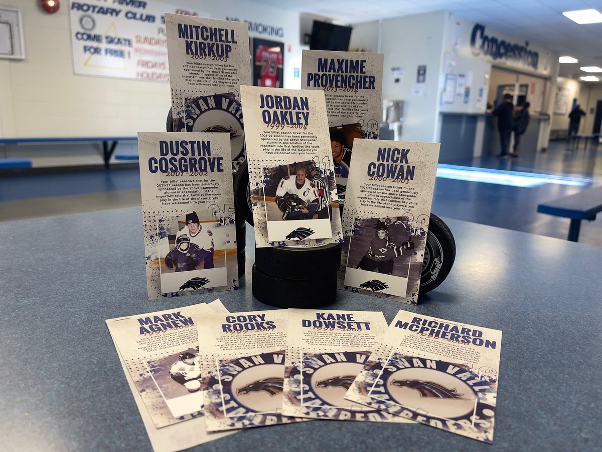 SVStampeders's tweet photo. Calling all Stampeder alumni! We know you love giving back to your junior hockey team and so we are, once again, asking you to consider sponsoring a billet appreciation season ticket.

More information can be found at https://t.co/AKjA7J90G0 

Thanks for your consideration! https://t.co/3dP9NtVHJs