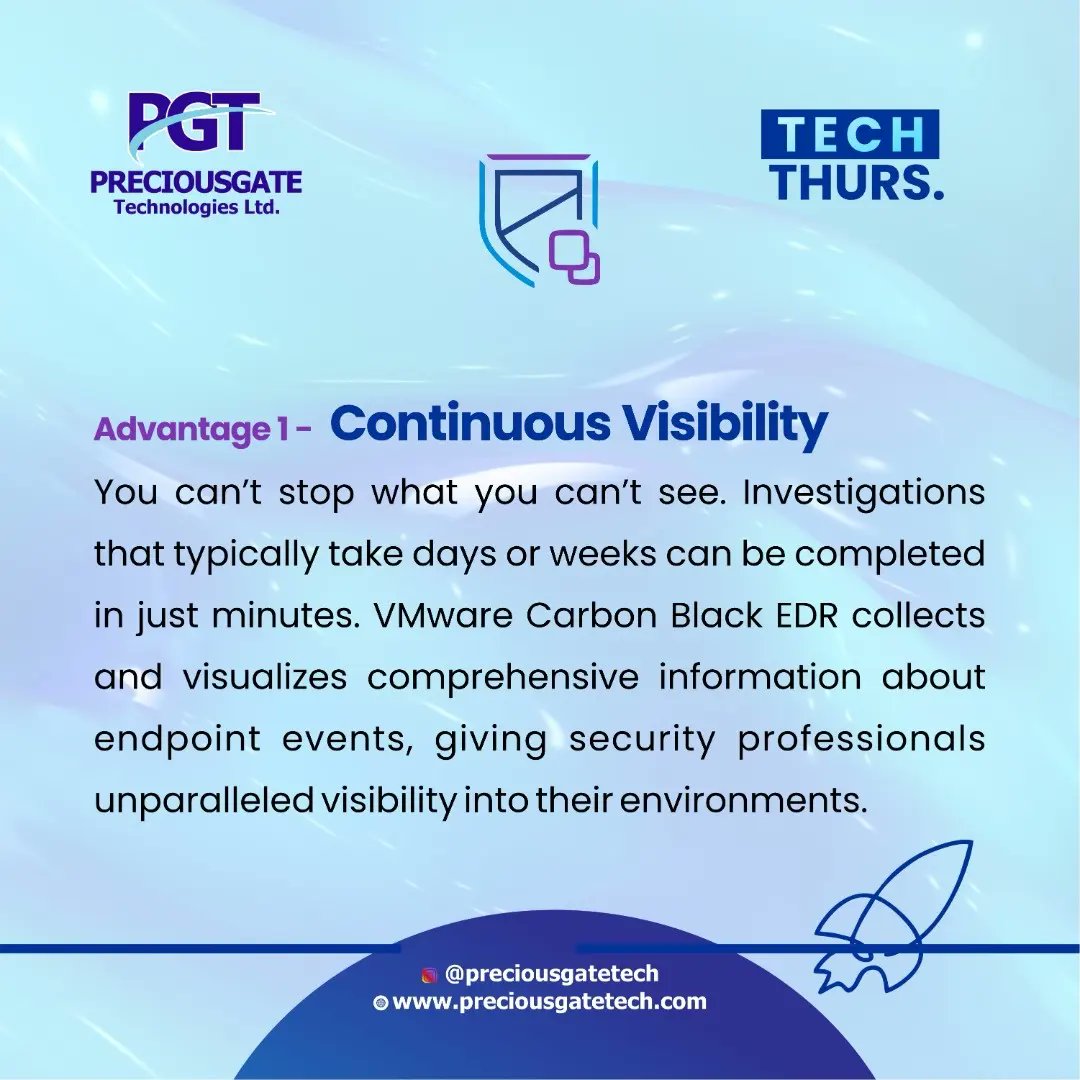 PGTLTD's tweet photo. What are the advantages of the Vmware CarbonBlack?
#techlover #techtrends #carbon #carbonblack #securitysystem #protection #somethingdifferent #thursday #vmware #vmwarecarbonblack #learning #securityprotection #data #technologies https://t.co/SPiV48Rjwf