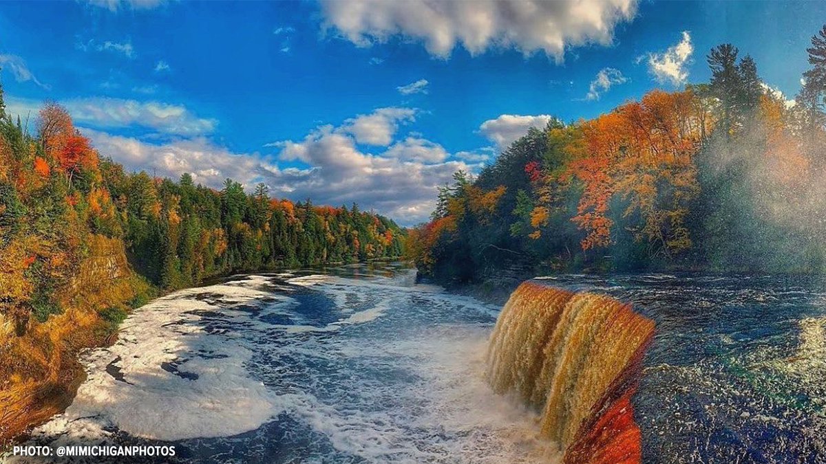 UPTravel's tweet photo. A1-The Upper Peninsula is a destination to ‘Go Outside &amp; Play’ in all four seasons! Hiking, biking, paddling, and waterfalling are some of our favorite activities to do while enjoying the beautiful fall color. Here are more ideas: https://t.co/Gprg23ALYD #PureMichiganChat https://t.co/nm2pqPLCNt