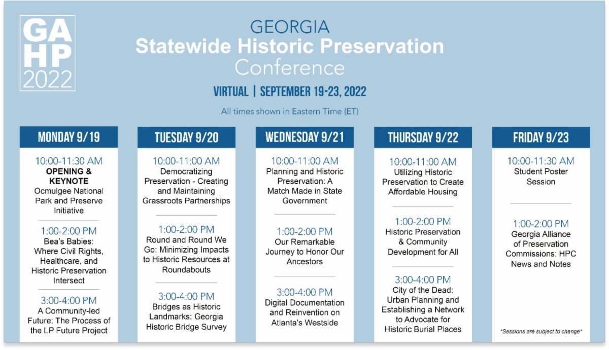 SWGRC2's tweet image. Register for the 2022  Georgia Statewide Historic Preservation Conference 
georgiatrust.org/tours-events/s….
conta.cc/3exeqHR