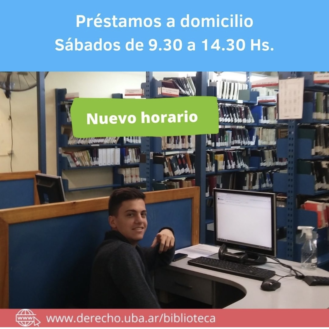Préstamos a domicilio 📚📕📔 sábados de 9.30 a 14.30 hs.