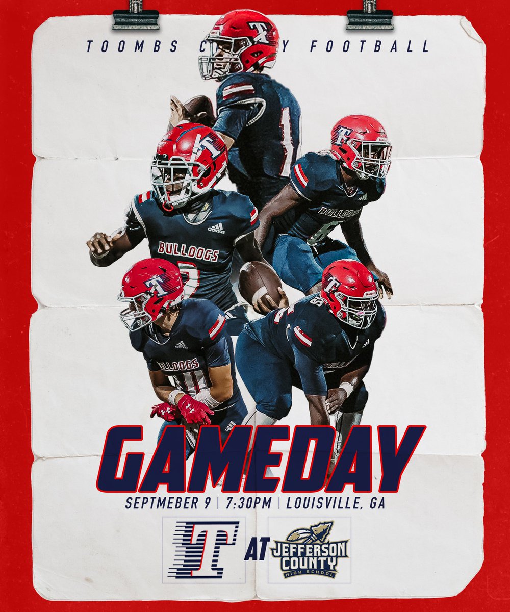 Road Trip! Join us tomorrow in Louisville as the Bulldogs take on the Warriors! 

🆚Jefferson County
📍Louisville, GA
🎟$8 at the gate
⏱Kickoff 7:30PM
📻 100.9FM

<a href="/SEGAInTheGame/">912 Sports</a> @WTOCJake <a href="/GPBsports/">GPB Sports</a> <a href="/OfficialGHSA/">GHSA</a> <a href="/RecruitGeorgia/">Recruit Georgia</a> <a href="/AmyZimmerWJCL/">Amy Zimmer</a> <a href="/JLawsonGraphics/">Jess Lawson Graphics</a>