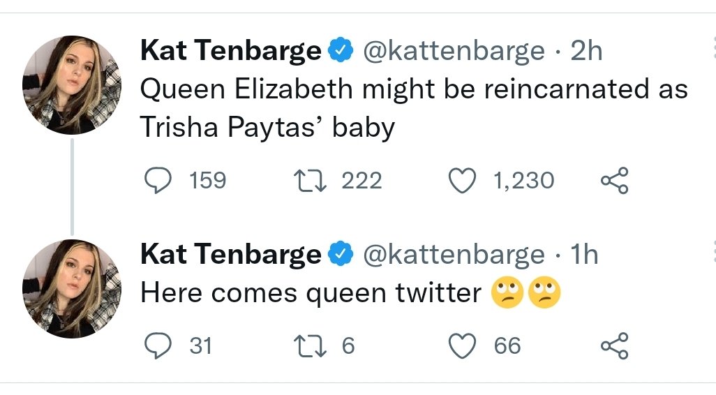 Izze1122's tweet photo. Ma'am really had a thought and then thought it was intelligent enough to post it like what the fuck kind of take is this?????? #QueenElizabethII https://t.co/GZwXlSUYXH