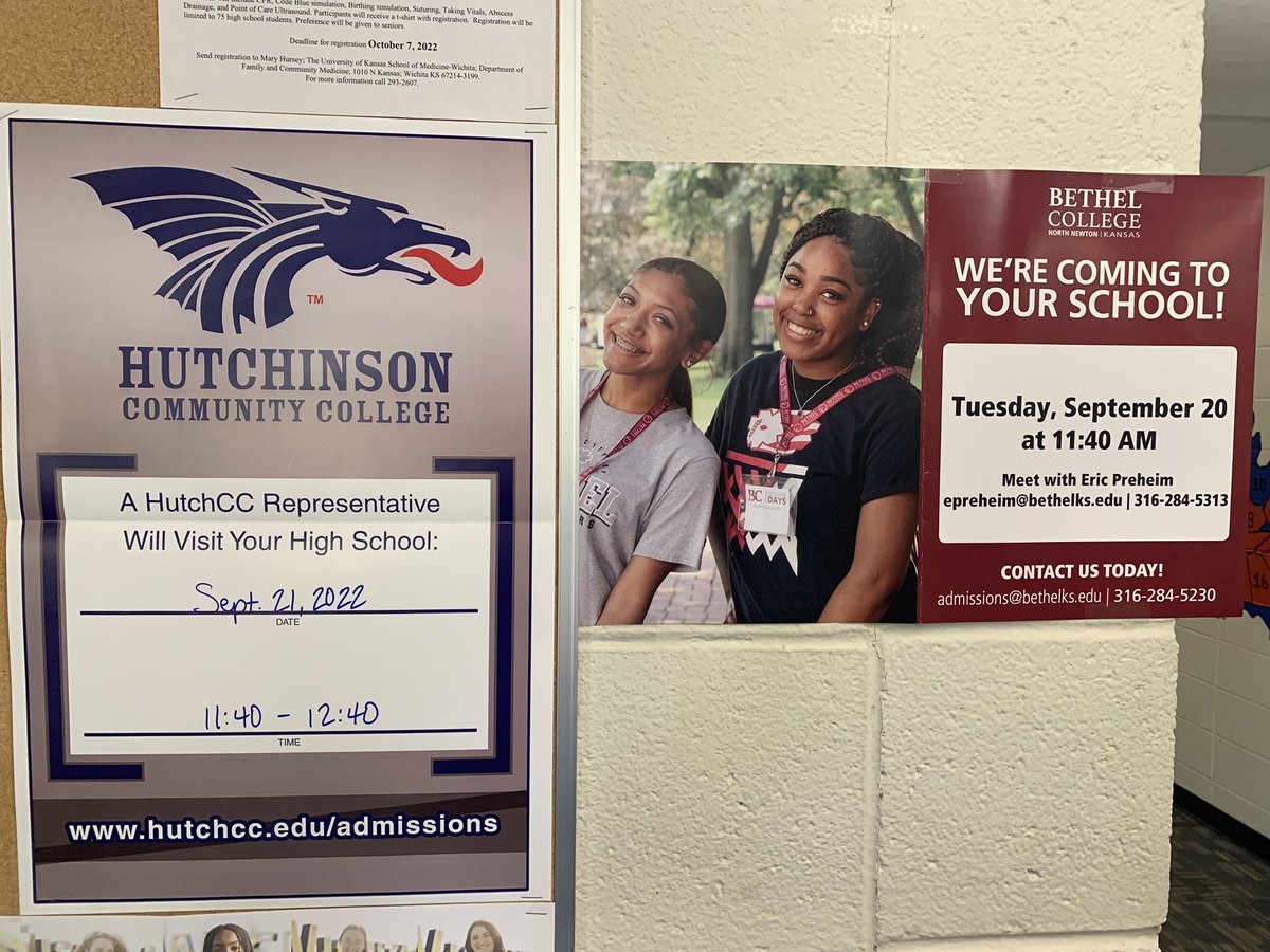 Keep checking the board for upcoming events as well as reminders about representatives visiting HHS #HalsteadHS