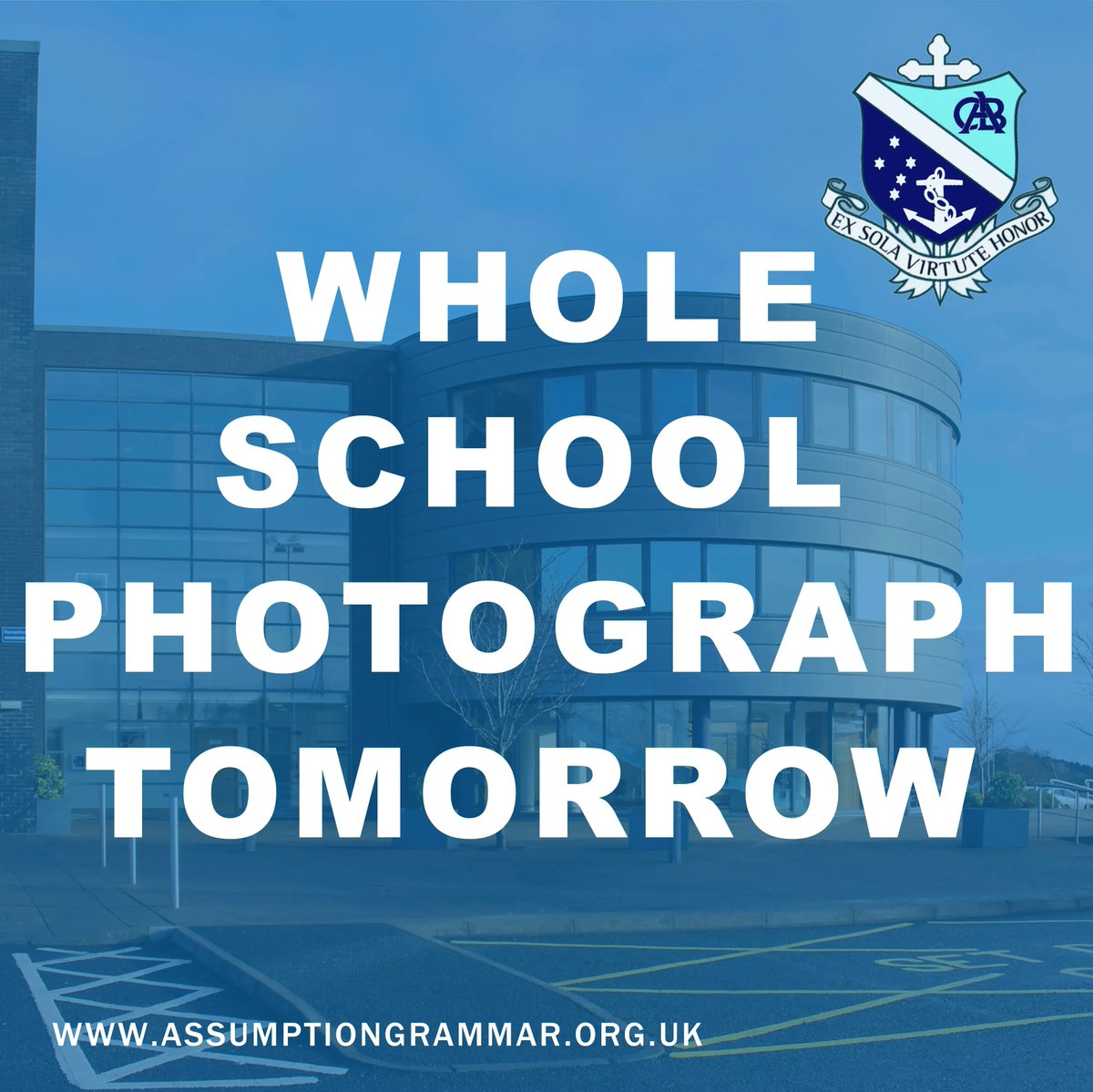 A reminder that our whole school photograph will take place tomorrow morning. Full school uniform please!