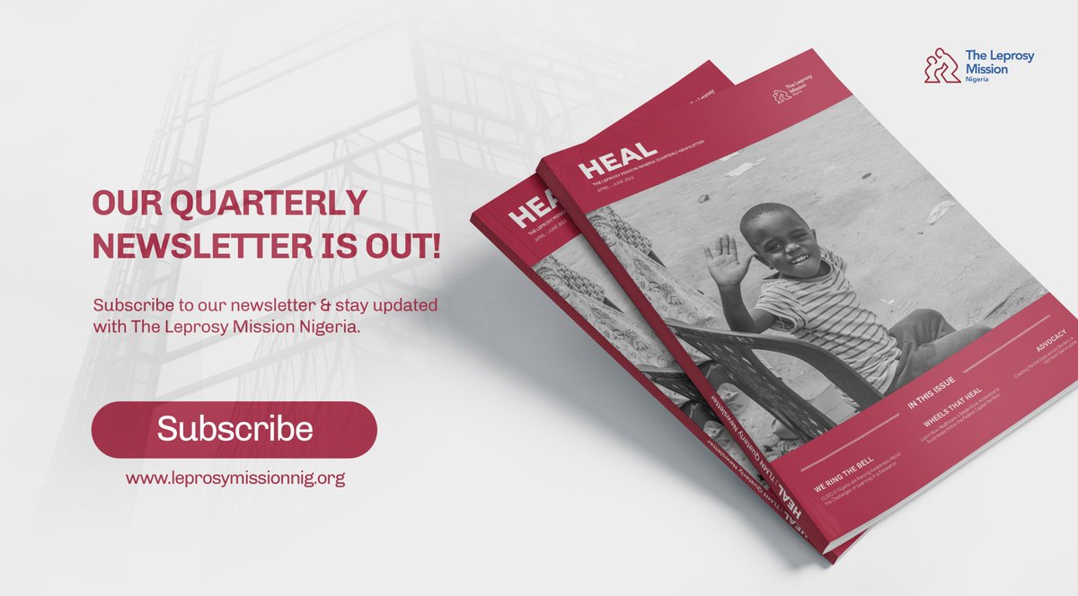 TLM_Nigeria's tweet photo. TLMN second quarter Newsletter is out, please download, and subscribe to keep up with The Leprosy Mission and our Activities.

https://t.co/52iIYohCR4

You can follow our social media pages

Instagram: https://t.co/MzVSWOVs6v
Facebook: https://t.co/e2LzXksk5a https://t.co/Q0itoAgtUn