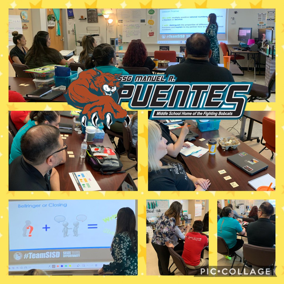 The Bobcat Math department learning all about how to differentiate! Thank you, Mrs. Marioni for modeling sheltered instruction in Math and allowing me to embed specially designed instruction!  #GoBobcats #SPEDStrong #ShelteredInstruction #Differentiation #TeamSISD