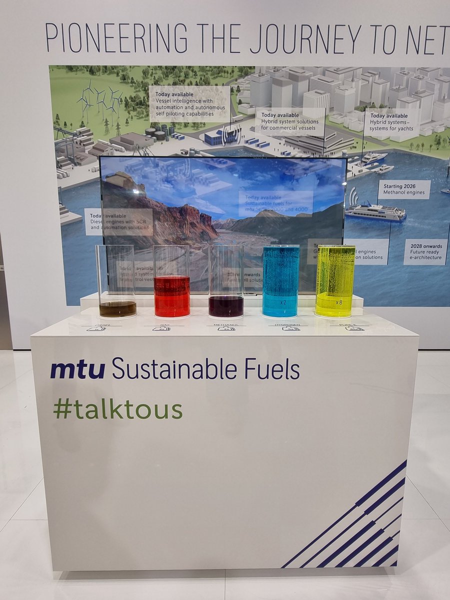 SMM (@smmfair) on Twitter photo At stand 307, hall A3, <a href="/mtusolutions/">mtu solutions</a> compares visually how much of a fuel is needed to get the same amount of energy. Ask the experts on site and learn more about the challenges and opportunities of the different alternatives!
#SMMfair #drivingthemaritimetransition
<a href="/RollsRoyce/">Rolls-Royce</a> At stand 307, hall A3, <a href="/mtusolutions/">mtu solutions</a> compares visually how much of a fuel is needed to get the same amount of energy. Ask the experts on site and learn more about the challenges and opportunities of the different alternatives!
#SMMfair #drivingthemaritimetransition
<a href="/RollsRoyce/">Rolls-Royce</a>