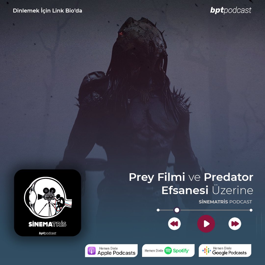 Sinematris'in yeni bölümünde Predatör karakterini ve serinin 5. filmi olan Prey filmini konuştuk. Bölümümüzü dinlemek için:

podcastbpt.com/sinematris