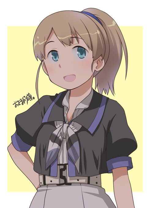 私、魔法使いのキキ!こっちは色んなポーズと構図でラフ描いて上手くまとまらず消したりして最終的にいつもの感じで描いたイントレピッドさん! 