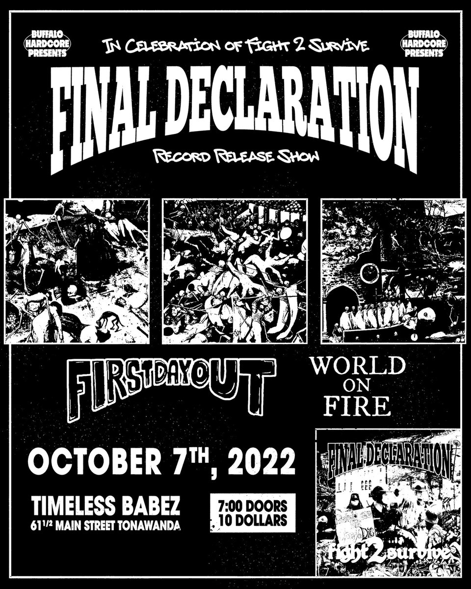 Little record release jump off/tour kickoff for <a href="/FinalDec716/">Final Declaration</a> can I get a solitary retweet for Buffalo Hardcore?
