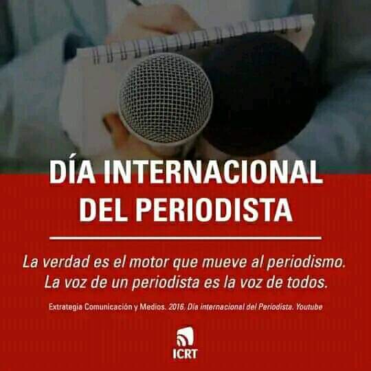 MileidiCervant2's tweet photo. 🇨🇺🇨🇺🇨🇺 Felicidades a todos los periodistas, en el DÍA INTERNACIONAL DEL PERIODISTA, y en especial a los Cubanos."La verdad es el motor que mueve al periodismo. La voz de un periodista es la voz de todos".#CubaPorLaPaz. #PorCubaVenceremos @Conavil_ECM @DiazCanelB #LatirAvileño https://t.co/hZcFh7BjDU