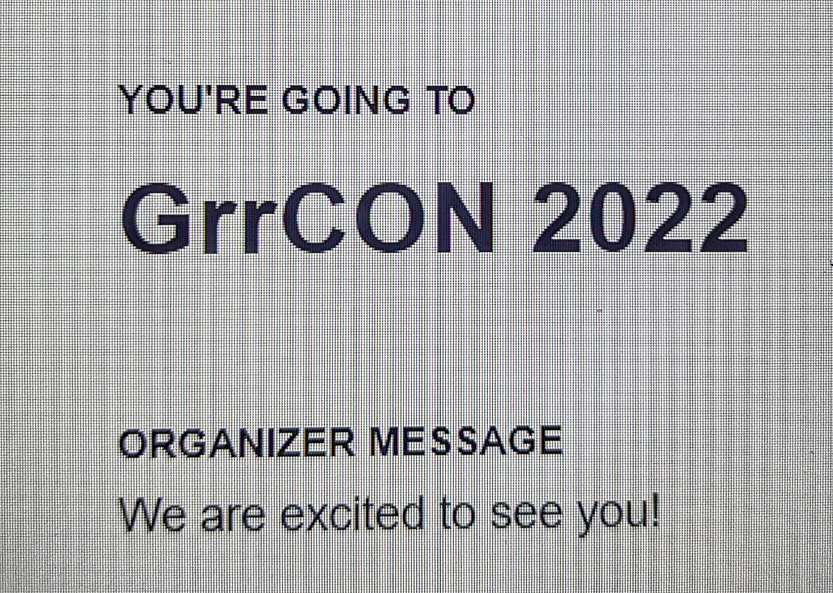 SocialEngrLady's tweet photo. Hotel booked βοΈ
Ticket purchased βοΈ
GrrCon here I come!
#GrrCon #womenintech #michiganbound #readytolearn https://t.co/hBCRz6YI8I