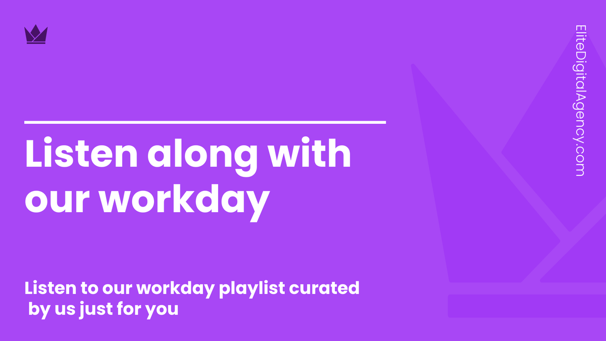 elitedigitalca's tweet photo. Need to spice up your workday #Playlist? We think the #EliteFamily have pretty great taste. Listen along to our workday @Spotify playlist, specially curated by us https://t.co/9hAGrdxoFF
#EliteDigital #WorkdayPlaylist https://t.co/dYYxJUA8Ye