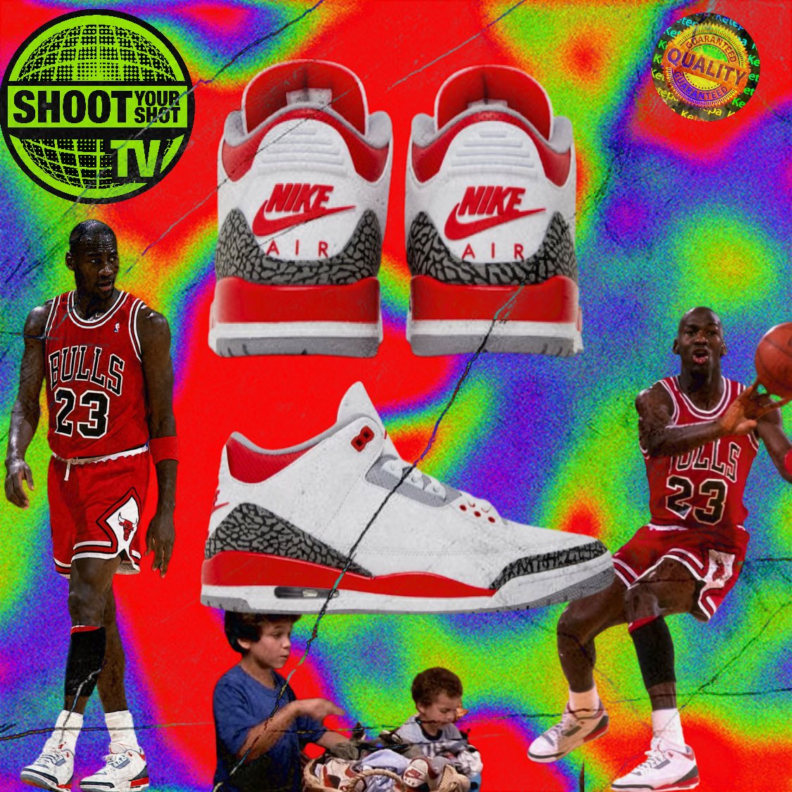 shootyourshottv's tweet photo. NIKE AIR FIRE RED JORDAN 3s make their return on 9/10! Check out our review before they drop > https://t.co/NdkCy5dOkE https://t.co/cKownCls4r
