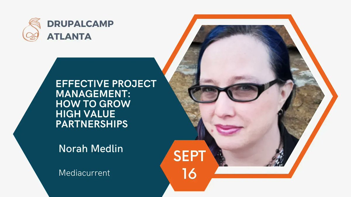 DrupalCamp Atlanta (@drupalcamp_atl) on Twitter photo Norah Medlin from @mediacurrent joins us this year to share effective project management tips to ensure transparency, trust and productivity. Learn more at #DCATL on 9/16. <a href="/NorahAura/">Norah Schrum</a> #Drupal buff.ly/3NBpYpr Norah Medlin from @mediacurrent joins us this year to share effective project management tips to ensure transparency, trust and productivity. Learn more at #DCATL on 9/16. <a href="/NorahAura/">Norah Schrum</a> #Drupal buff.ly/3NBpYpr