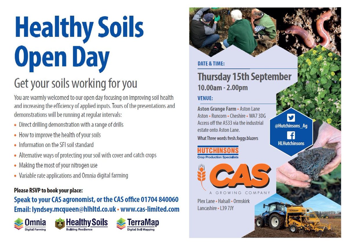 Date for the diary.  We will be attending the Healthy Soils Open Day in Cheshire next Thursday with Rickerby Ltd demonstrating a 3m Hybrid fert drill.
#striptill #directdrill #claydondrill #loveyoursoil #rickerbys
