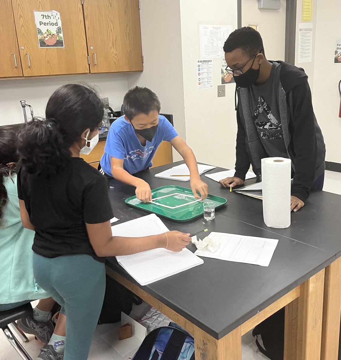 Science at the “Q”.  7th graders using bubbles to understand the fluidity, flexibility &amp; other characteristics of cell membranes ⁦<a href="/KamilahSHolmes/">Kamilah Holmes</a>⁩ ⁦<a href="/FBISD_GTA/">FBISD G/T Academy</a>⁩ ⁦<a href="/QV_Raiders/">Quail Valley Middle School</a>⁩ ⁦<a href="/rwootenits/">Rachelle Wooten</a>⁩ ⁦<a href="/draudraude/">Dr. Audra Ude</a>⁩