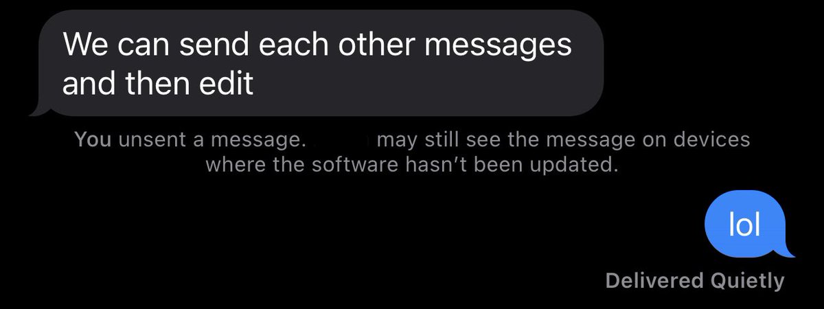 JohnnyK's tweet image. How many times can you unsend a message before it cuts you off? I am going to annoy so many people with this 😂 #iOS16RC