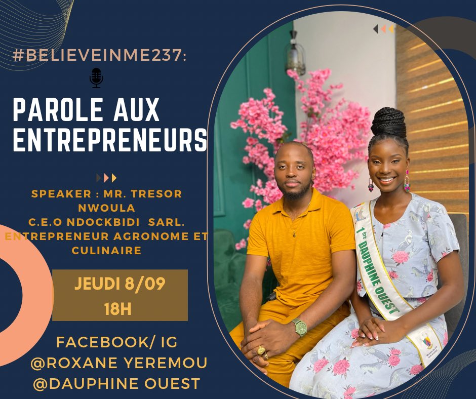 YeremouR's tweet photo. A tout à l'heure pour la première partie de mon entretien avec Mr Trésor Nwoula.

#misscameroun2023 #missouest #dauphineouest2023 #believeinme237 https://t.co/AplWhBWjLP