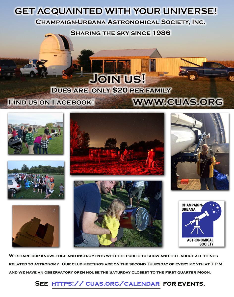 On the 2nd Thu. of the month, we host public meetings of <a href="/CU_Astronomy/">CUAS</a> at 7 pm. They discuss business, including upcoming observing events. Siegfried Eggl from <a href="/AEatIllinois/">AE at Illinois</a> will speak about the DART mission!
Join us in person or go to meet.cuas.org for the Zoom link.