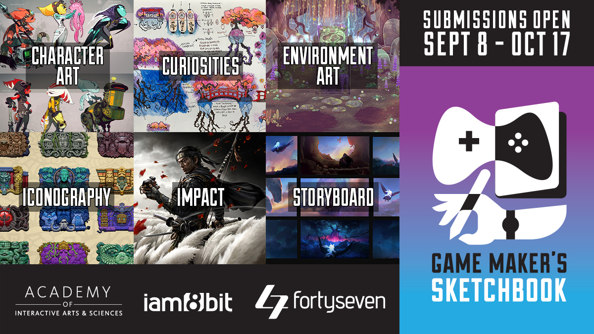 The #GameMakersSketchbook returns! 

We're working with <a href="/Official_AIAS/">Academy of Interactive Arts & Sciences</a> &amp; <a href="/fortysevenPR/">fortyseven</a> to once again highlight &amp; celebrate all forms of art related to the craft of making games. 

Submissions are now open until 10/13. Learn more here: 

gamemakerssketchbook.com