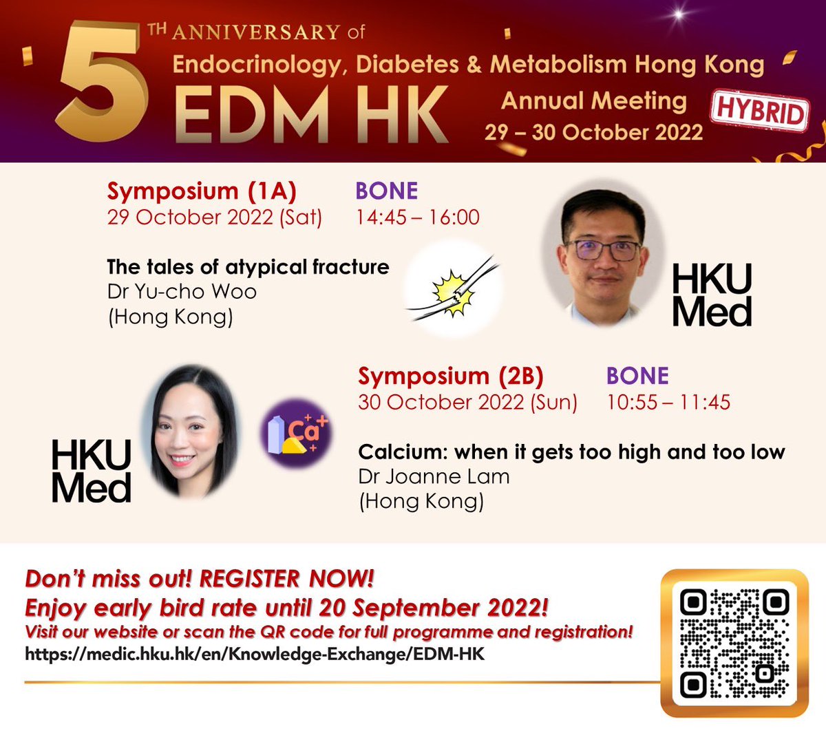 DavidLui_HKU's tweet photo. ❓Do you really know well antiresorptive-related atypical fractures?
❓How do you practically approach hypo-/hyper-calcaemia?
Dr YC Woo @woo_yc &amp; Dr Joanne Lam @hkumed will share their insights‼️
⚠️ Don’t miss out, register at https://t.co/tCHd7nielU , or scan the QR code below https://t.co/rKh5MPZW7D