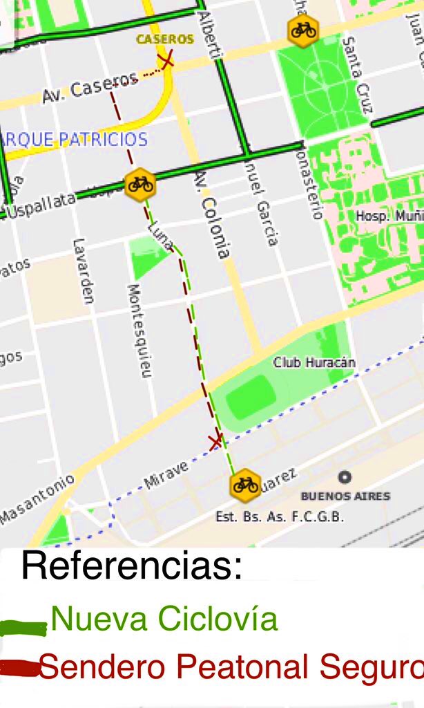 <a href="/BAecobici/">BAEcobici</a> en Estación Buenos Aires, necesitamos YA el carril de ciclovía que conecte nuestra estación de bici con la red y q también sea a su vez sendero seguro para conectar el barrio al subte pedido hace más de 1 año a <a href="/SeguridadBA/">SeguridadBA</a> Esperamos <a href="/gcba/">Buenos Aires Ciudad</a> 
Solicitud Sendero y Carril👇🏻