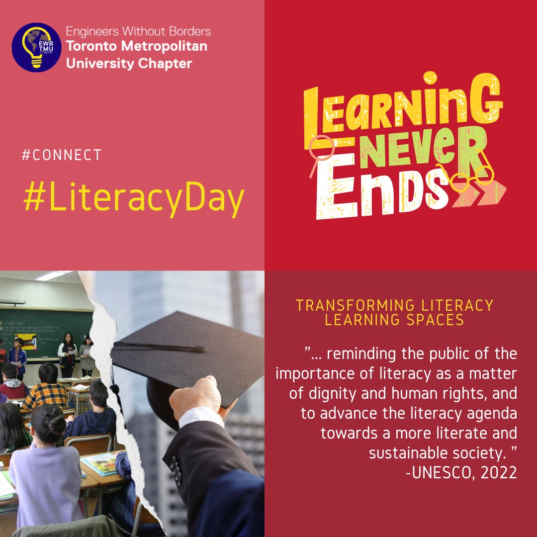 Let's all spread the word that education is not a luxury but a fundamental human right! 

Source: unesco.org/en/days/litera…

#LiteracyDay #internationalliteracyday #internationalliteracy #torontometropolitanuniversity #education #humanrights #literacymatters #literacy #learning