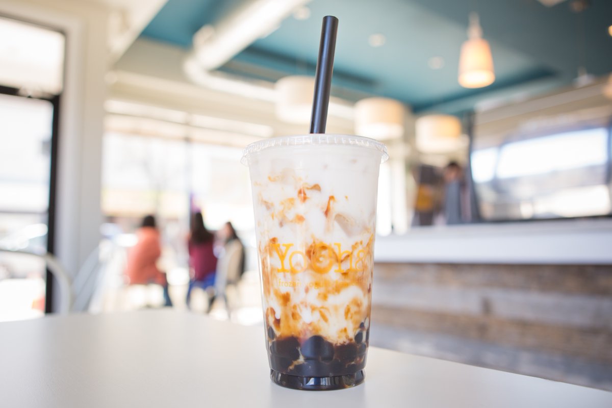 YoChaatQuincy's tweet photo. Love boba but can’t have milk? No problem! Here at Yocha, we have milk alternatives such as Almond Milk!

This Black Sugar Boba with Almond Milk is both delicious and milk-free! https://t.co/qQs8VTFAgR