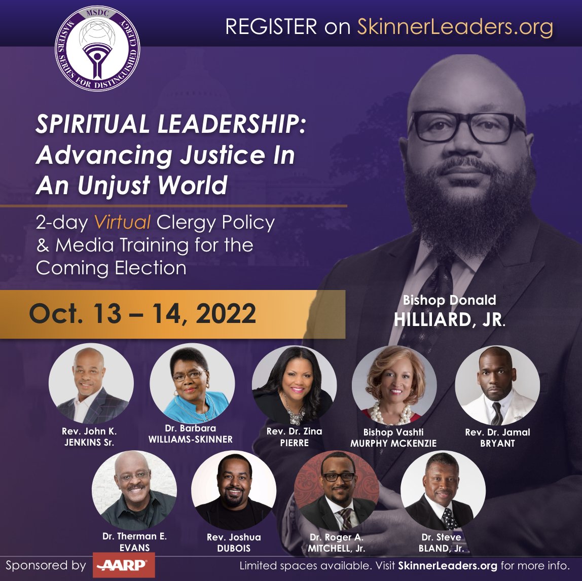 williamsskinner's tweet photo. What impact will Voter Restrictions have on your community? Join us for “Spiritual Leadership: Advancing Justice In An Unjust World.” Learn key skills on navigating voting rights, elections, and mobilization. Oct 13-14th. Register @ https://t.co/qXoVtG7t0M @Bishop_Hilliard https://t.co/sPVAglNEpB