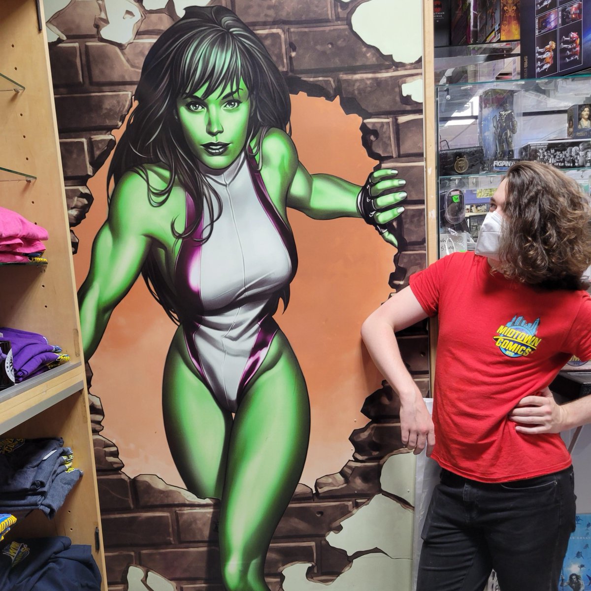 MidtownComics's tweet photo. 💚#SheHulk just burst onto the #MCU stage, but she's been bursting through our wall at #MidtownComicsGrandCentral for years!
📸Come and grab YOUR photo with the lady of the hour and tag us!
👉Get your #SheHulkComics at #MidtownComics!
#InstagramBackground #PhotoSpot #PhotoOp https://t.co/B6oH0XTglo