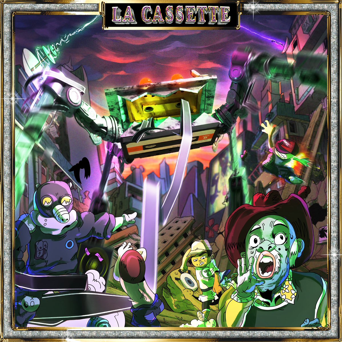 Après le mix, il est temps de vous dévoiler la cover de LA CASSETTE réalisée par <a href="/akaoni945/">akaoni</a> <a href="/Graphyali1/">Graphyali</a> <a href="/DanshiZen/">Danshi Zen</a> et moi même qui sortira le 23/09/22 !! nous sommes très fiers de celle-ci et espèrerons qu’elle vous plaira en attendant l’annonce de la tracklist prévue pour lundi!