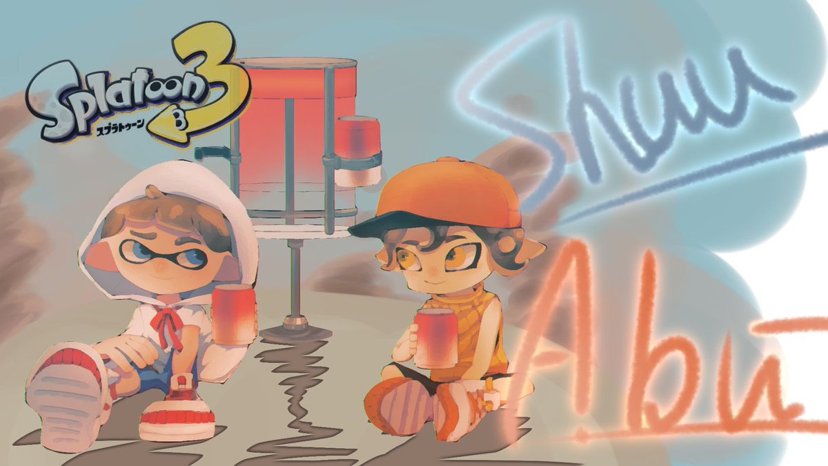 sa_shuu5's tweet photo. スプラトゥーン三のサムネ描いてもらったんだけどめっちゃ良くね　#スプラトゥーン　#スプラトゥーン3 https://t.co/1jVYZ3syrS