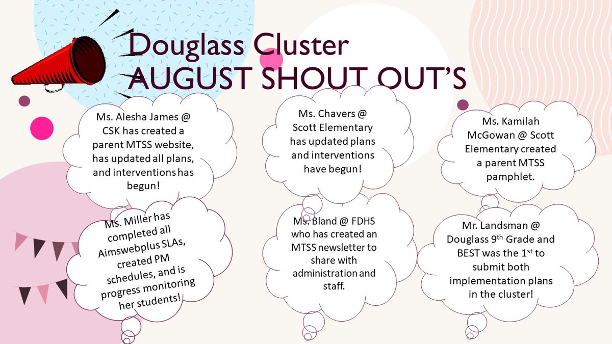 The fabulous @Shall1775 took the time to shout out the Douglas Cluster MTSS's who are doing the thing!  Congratulations to all (including yours truly)  <a href="/APSHAES/">Harper-Archer Elementary School</a> <a href="/aps_cskywla/">Coretta Scott King Young Womens Leadership Academy</a> <a href="/DouglassAstros/">Frederick Douglass Astros Football</a> <a href="/apsupdate/">ATL Public Schools</a>