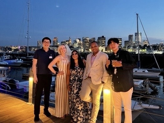 vesonnautical's tweet photo. Our Boston office enjoyed their summer outing with an evening by the harbor! The team stepped out of the office and onto a water taxi that took them to Charlestown for some food and drinks overlooking the beautiful Boston backdrop. 🌅 #lifeatveson #teambonding #bostonharbor https://t.co/9WjxU9UlJJ