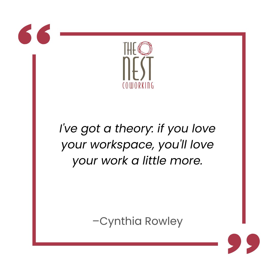 workthenest's tweet photo. "I've got a theory: if you love your workspace, you'll love your work a little more."

–Cynthia Rowley

Where great ideas are hatched. 🐣 Click the Link in Bio

#TheNestCoworking #coworking #coworkinglife #coworkingcommunity #productivity https://t.co/vOoZyV8UAL