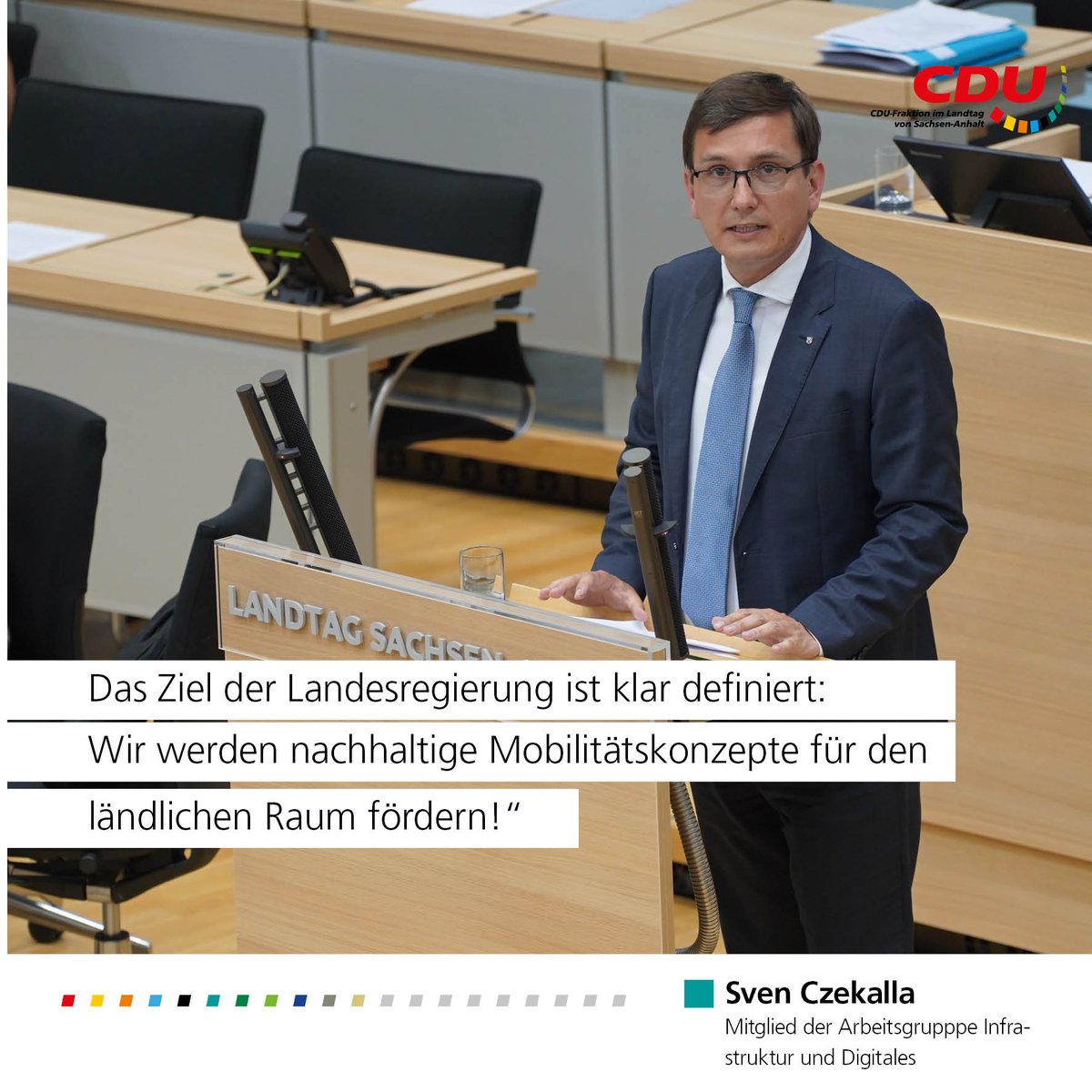 #ltlsa
Zum Thema nachhaltige #Mobilitätskonzepte im ländlichen Raum sagt, Sven Czekalla, Mitglied der Arbeitsgruppe Infrastruktur und Digitales: